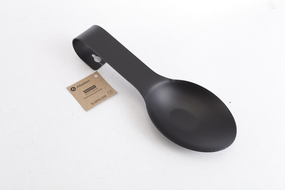 LÖFFELABLAGE Modern Kitchen Schwarz 25.5/9/4.5 cm Metall - Schwarz, Metall (9/4.5/25.5cm) - Mondex