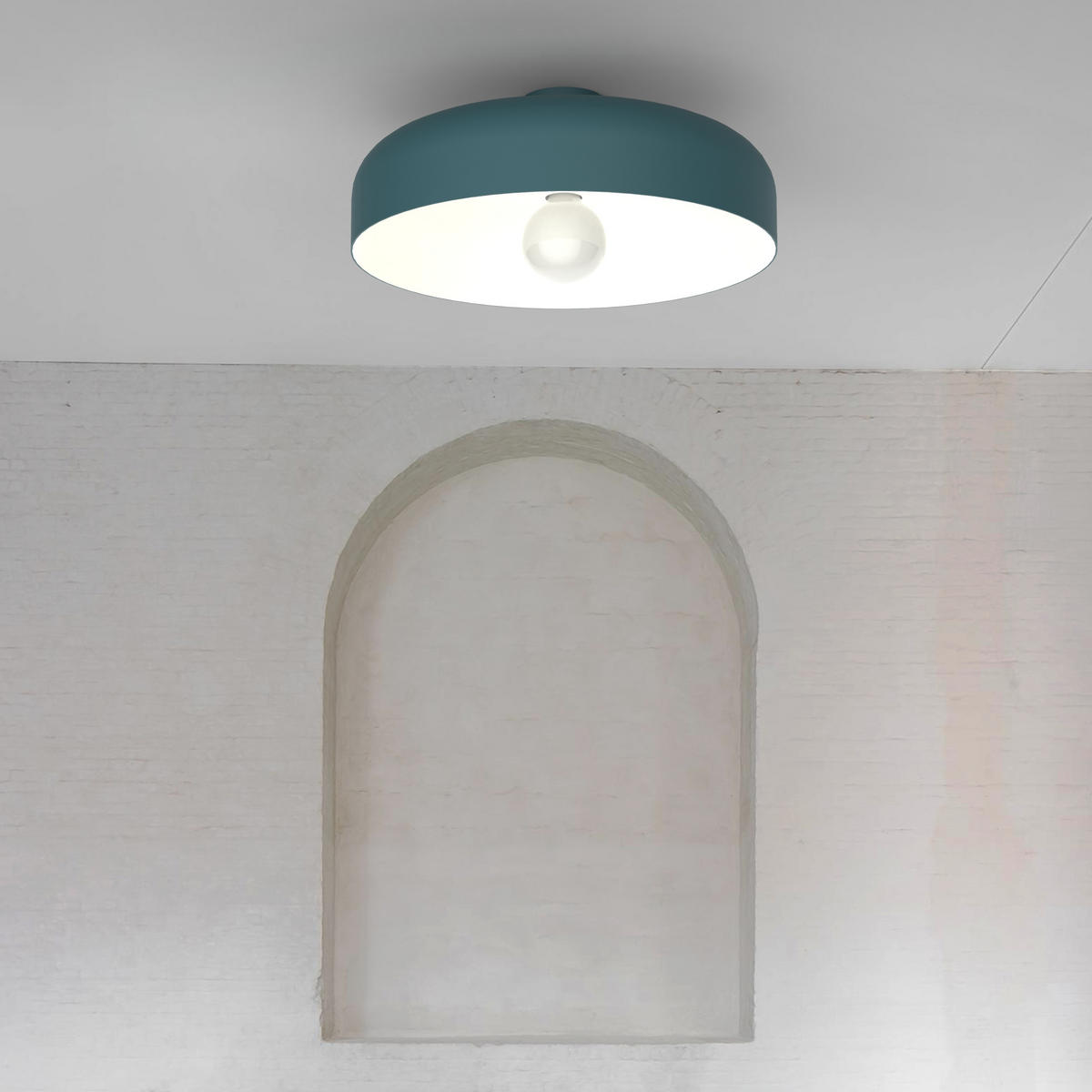 DECKENLEUCHTE Tuzzi - Blau, Metall (40/40/12cm) - Lumicom