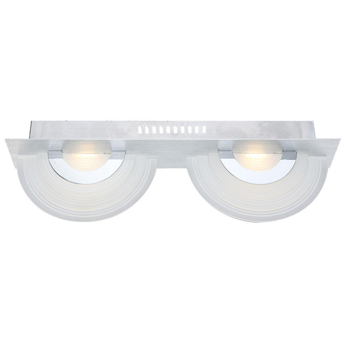 LED WANDLEUCHTE Aluminium Silber 2er Set - Silberfarben, Glas (6/13.7/46cm) - Globo Lighting