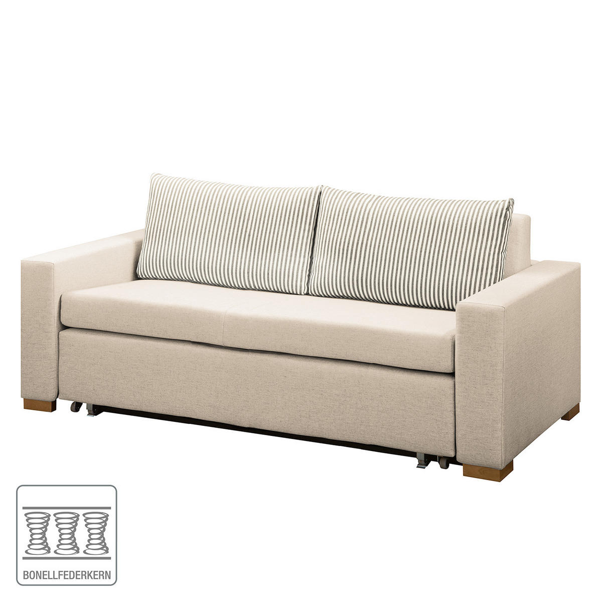 SCHLAFSOFA - Hellbraun/Kaschmir, Textil (193/90/90cm) - home24