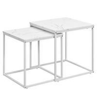 COUCHTISCH 2er Set quadratisch - Weiß Hochglanz, Holzwerkstoff (50/50/50.5cm) - Mat-Haus