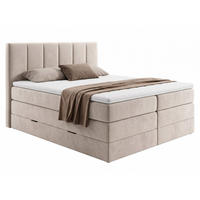 BOXSPRINGBETT Star Max - 180x200 - beige (Paros 02) - Beige/Schwarz, Holz/Holzwerkstoff (180/200cm) - Sofnet