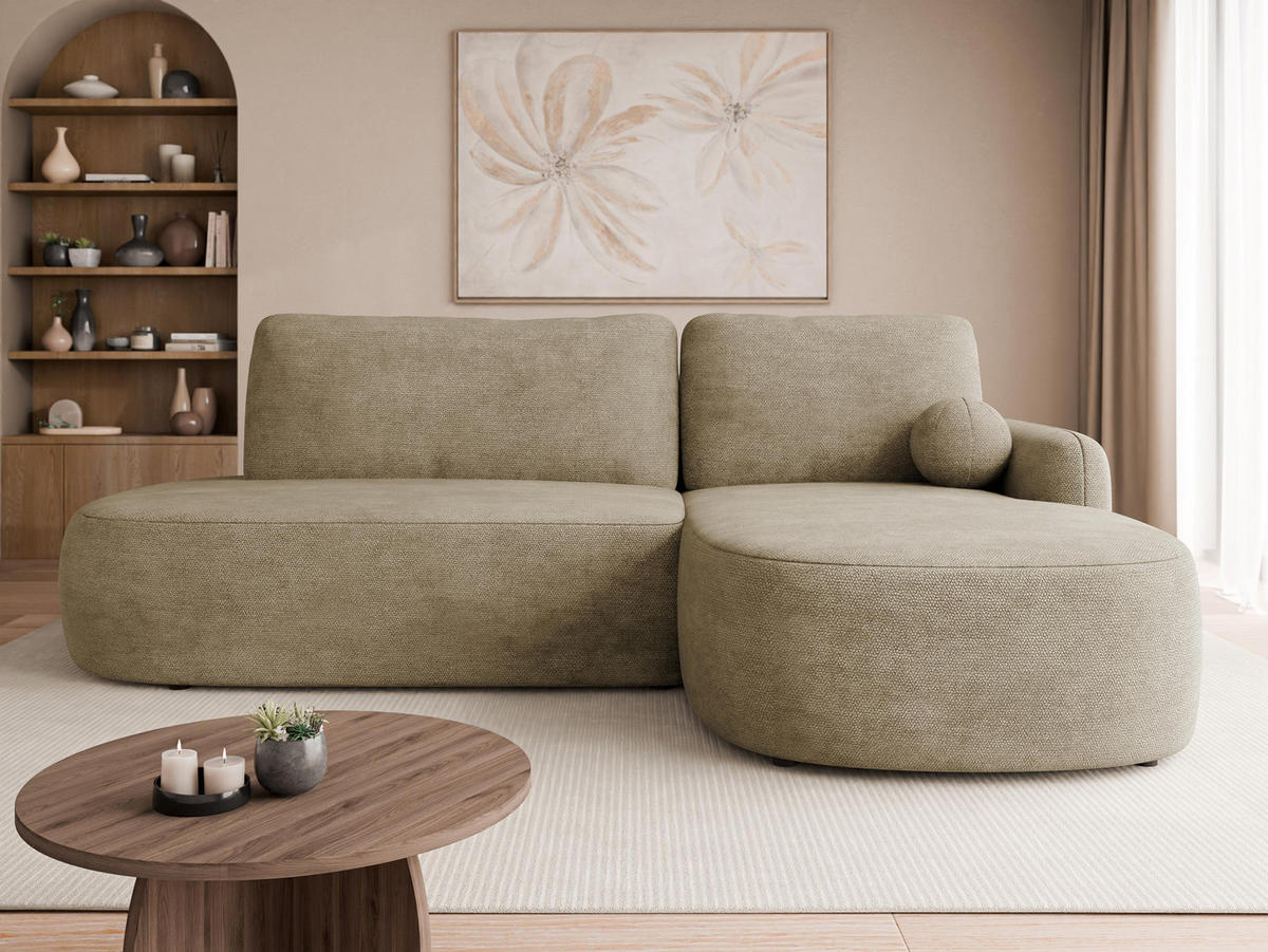 ECKSOFA Loridu O, Seite: Rechts - Taupe/Schwarz, Holz/Kunststoff (274/174cm) - MIRJAN24