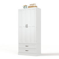 HIGHBOARD DE-38728 80/37,5/180 cm 3 Ausziehböden und 2 Schubladen Weiß - Weiß, Holzwerkstoff (80/180/37.5cm) - ComfortXL