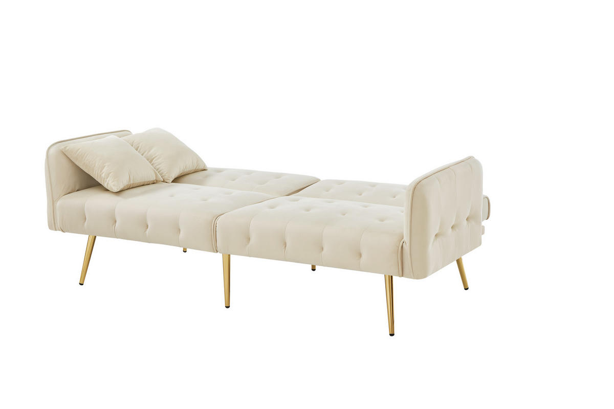 SCHLAFSOFA DE-35361 mit verstellbaren Lehnen Beige - Beige, Holzwerkstoff (82/70/178cm) - ComfortXL