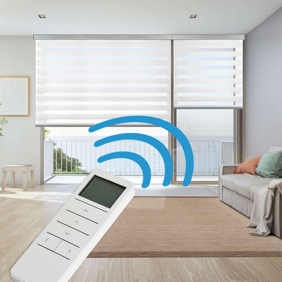 DOPPELROLLO Motorisiertes Weiß 160x250 cm - Weiß, Kunststoff (160/250cm) - STORESDECO