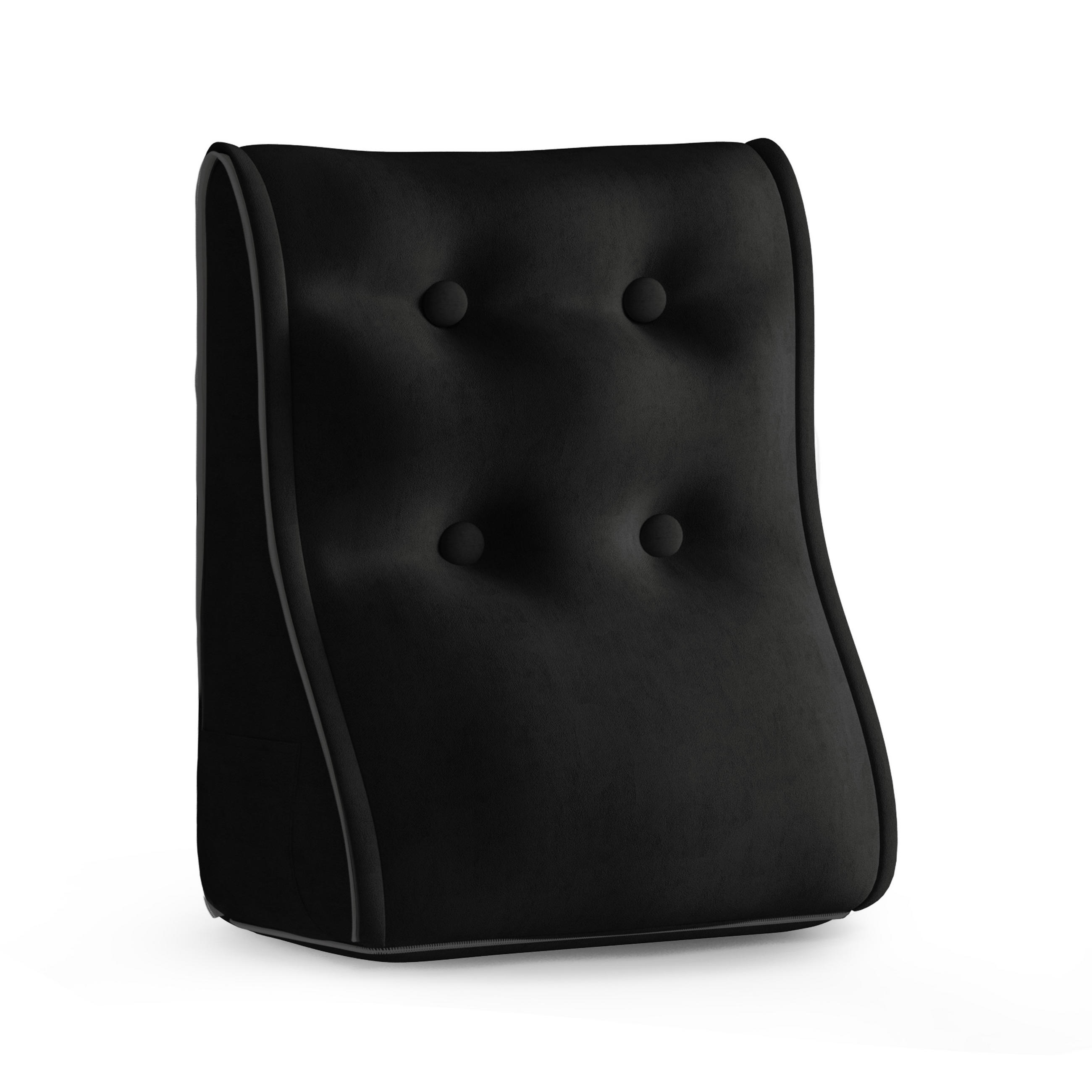 RÜCKENKISSEN Kopfteilkissen Samt Schwarz 50/22cm - Schwarz, Textil (22/50cm) - Vercart