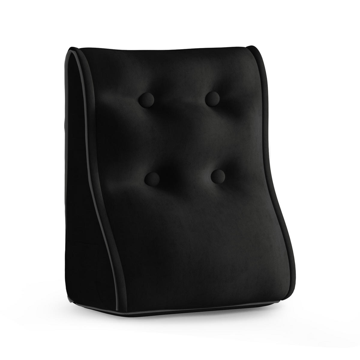 RÜCKENKISSEN Kopfteilkissen Samt Schwarz 50/22cm - Schwarz, Textil (22/50cm) - Vercart