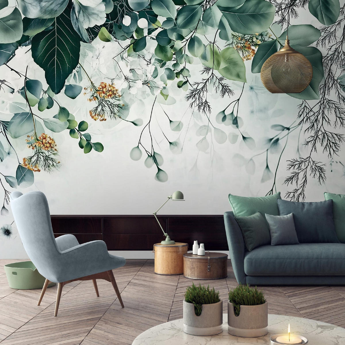 FOTOTAPETE Blätter Grün Natur Vlies Tapete Wohnzimmer Schlafzimmer 250x175 - Grün, Papier (250/175cm) - Wallarena