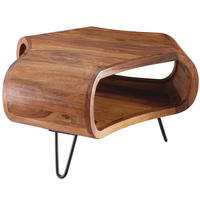 COUCHTISCH MIRA Sofatisch Metallbeine - Sheeshamfarben, Holz (55/55/38cm) - tinkaro