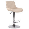 BARHOCKER Lento, Gestell Metall in Chromoptik, Kunstleder Creme - Chromfarben/Creme, Kunststoff/Textil (50/100/50cm) - TPFLiving