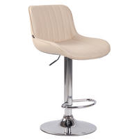 BARHOCKER Lento, Gestell Metall in Chromoptik, Kunstleder Creme - Chromfarben/Creme, Kunststoff/Textil (50/100/50cm) - TPFLiving