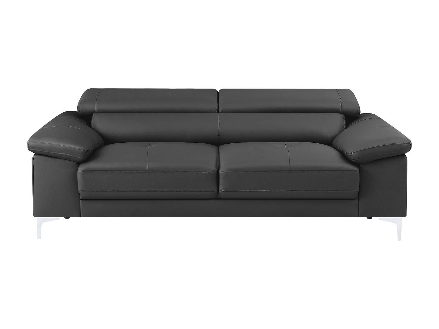 SOFA ohne Schlafmöglichkeit - 3 Personen - Leder - Anthrazitgrau - - Anthrazit, Leder (210/73/103cm) - Vente-Unique