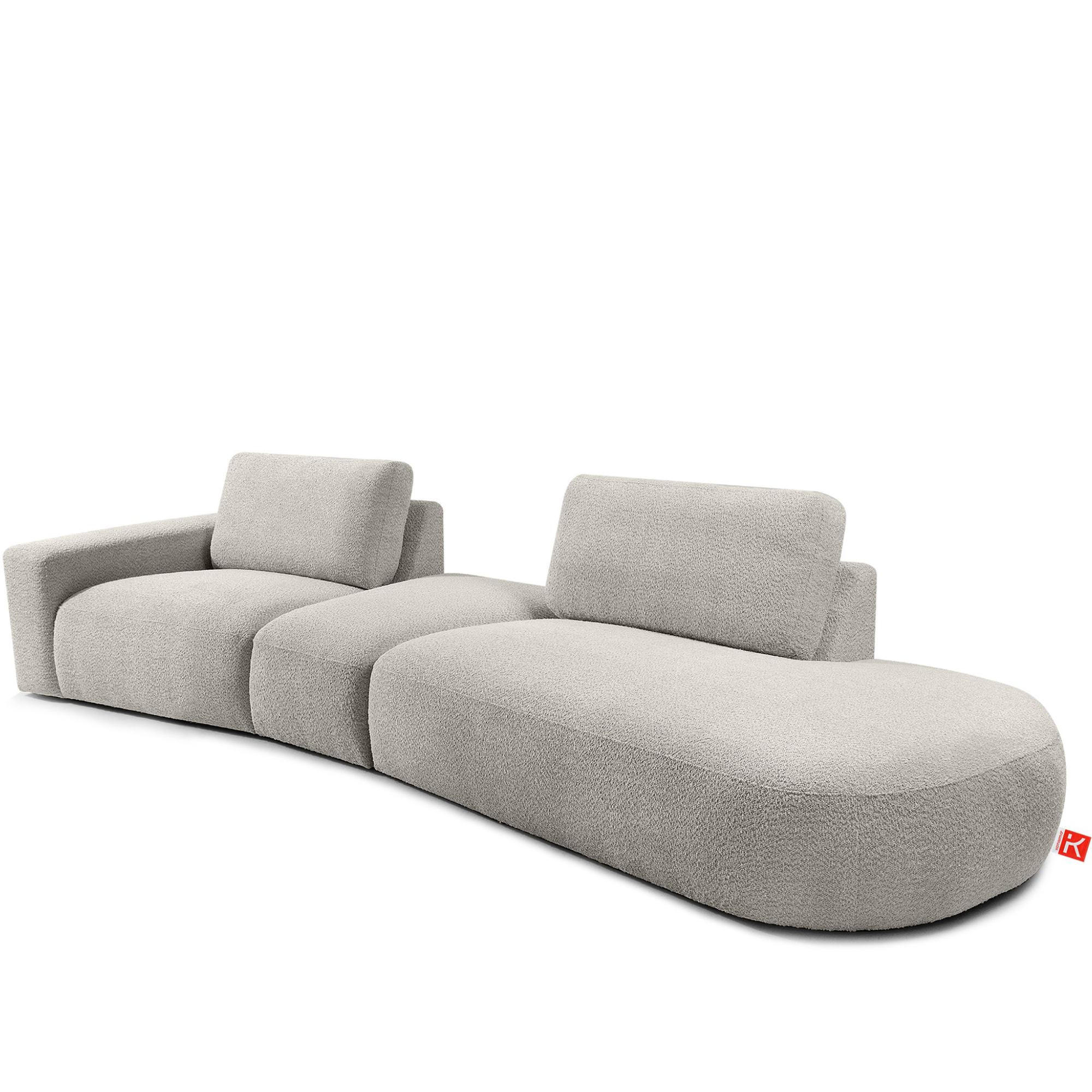 4-SITZER ECKSOFA ZUCCO Boucle rechts, Hellbraun - Hellbraun, Textil (350/84/105cm) - KONSIMO®