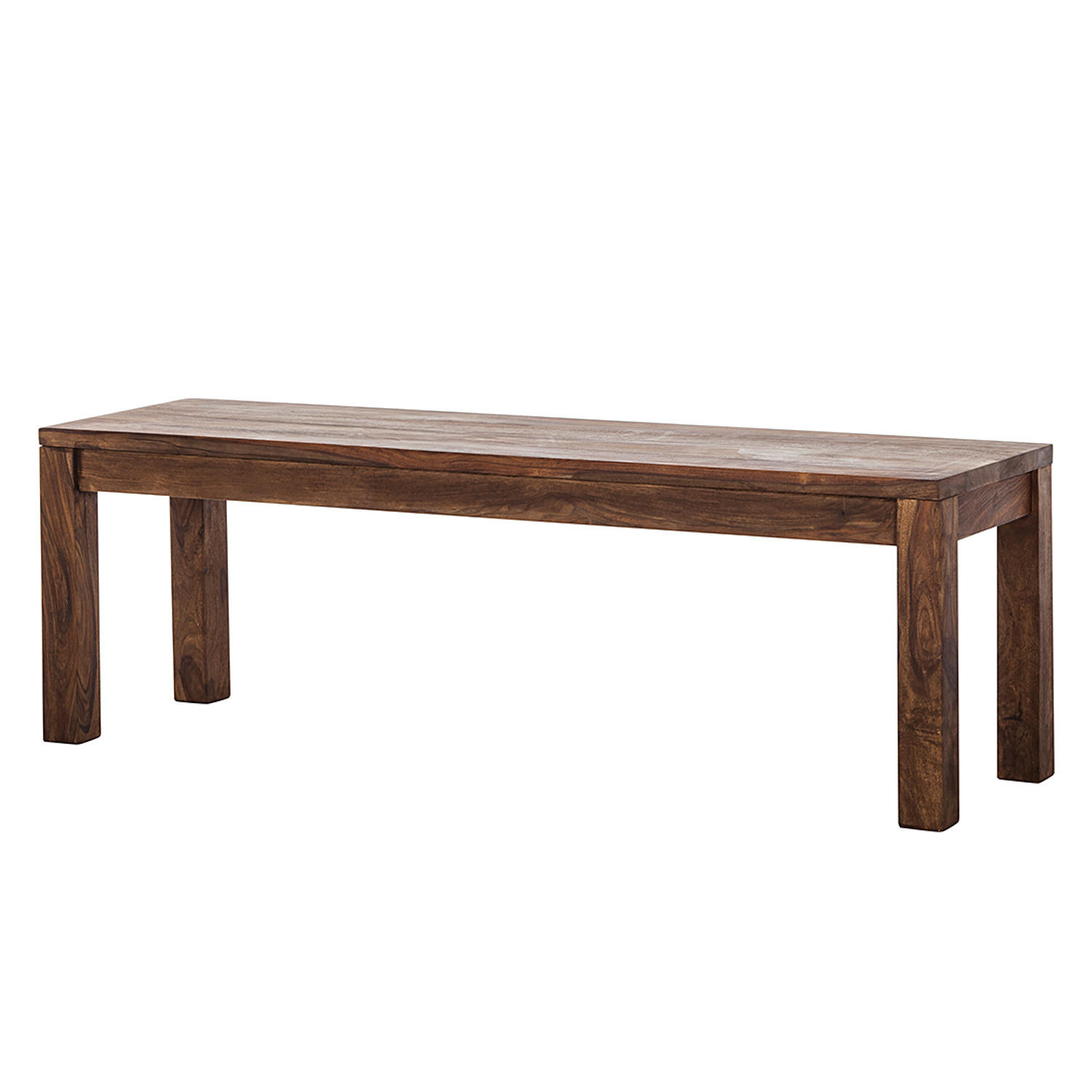 SITZBANK - Sheesham massiv - gewachst - Sheeshamfarben, Holz (140/45/40cm) - home24