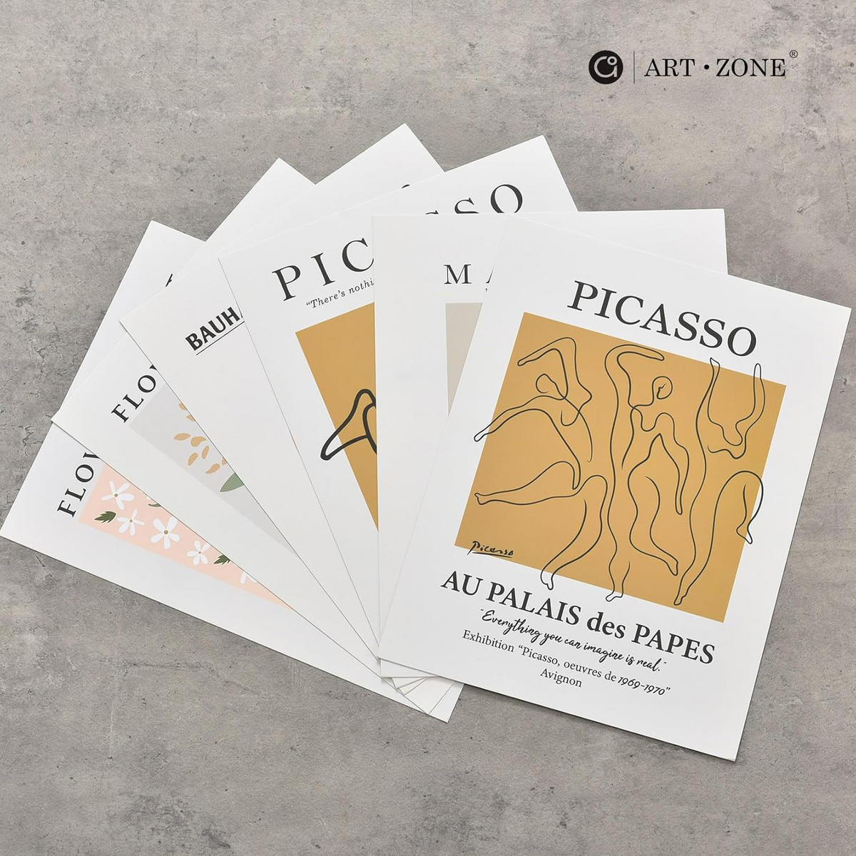 WANDDEKO Abstrakt 20x30cm 6-teilig Picasso Matisse，rahmenlos - Orange, Textil (30/1cm) - Authentics