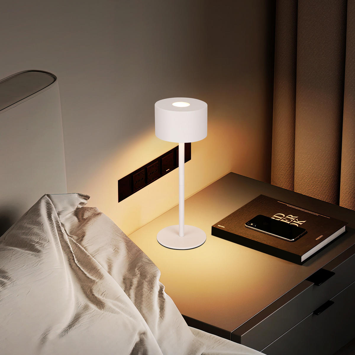 TISCHLAMPE Lagunory 9/25/9 cm - Weiß, Metall (9/9/25cm) - ZMH