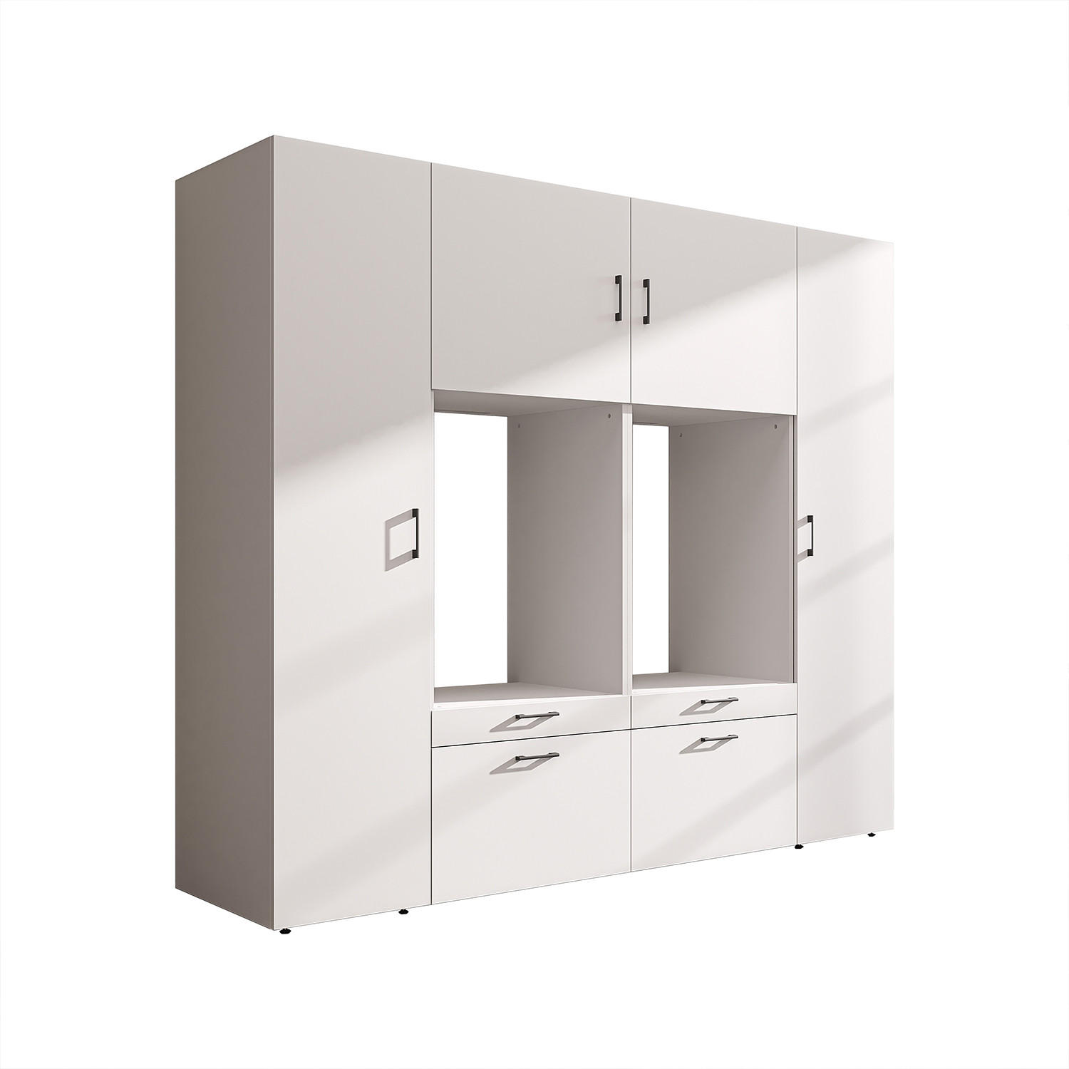 WASCHMASCHINENSCHRANK Serie 2 224cm Breit, 205cm Hoch - Weiß, Holzwerkstoff (224/205/67cm)