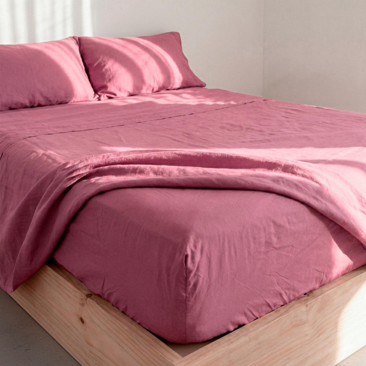 SPANNBETTTUCH basic 140x200x32 cm magenta - Magenta, Textil (140/200cm) - Happy Friday