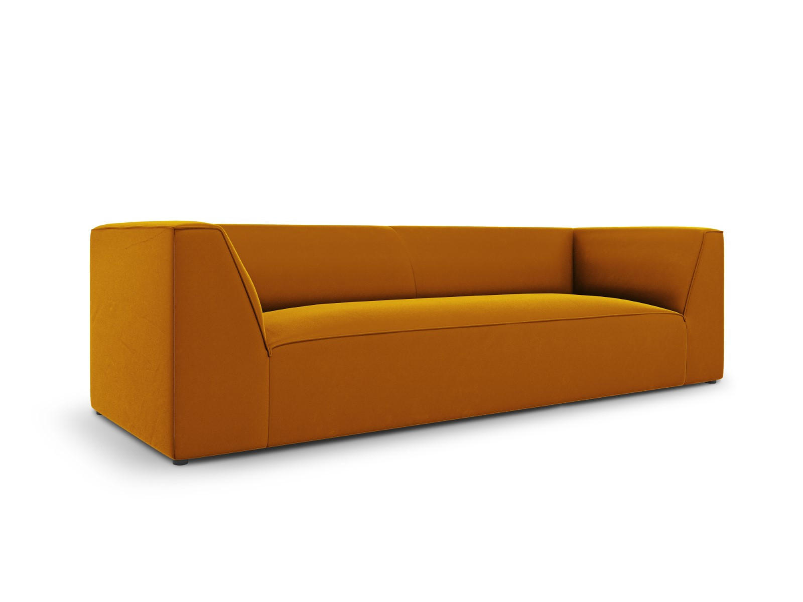 SOFA Ruby aus Samt gelb 3 Sitzplätze - Gelb, Textil (93/69/232cm) - Micadoni