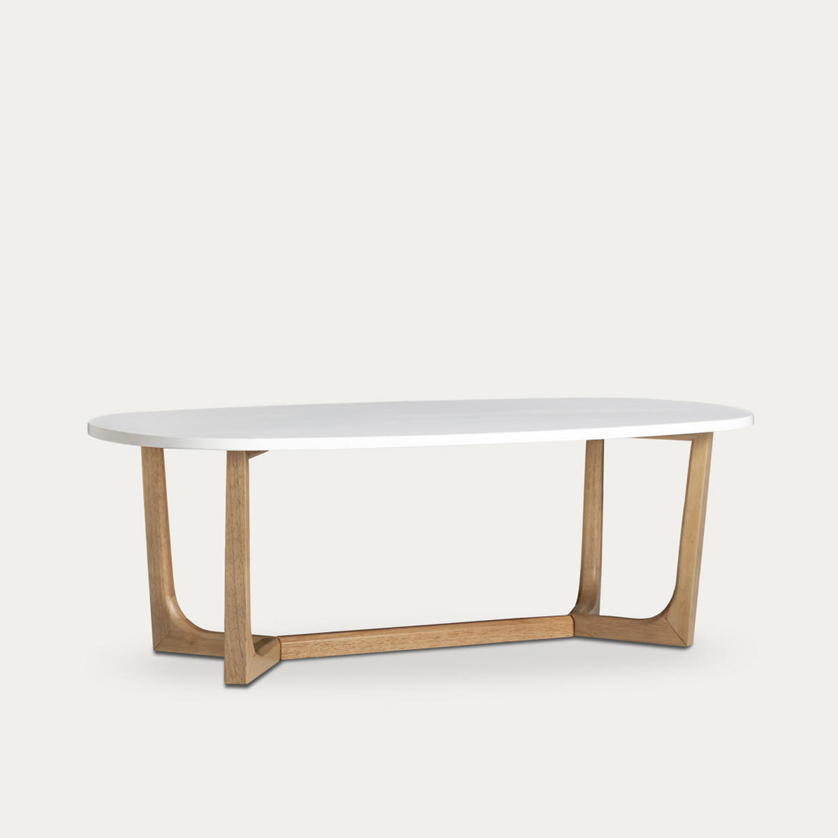 COUCHTISCH Oval Natur - Weiß 120 cm x 40 cm - Braun, Holzwerkstoff (60/120/40cm) - Kenay Home