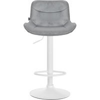 BARHOCKER Vulcano Samt weiß grau - Weiß/Grau, Textil/Metall (49/106/51cm) - TPFLiving
