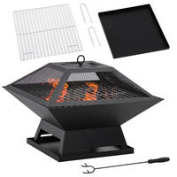 FEUERSCHALE, Stahl, Schwarz - Schwarz, Metall (45/34/45cm) - Outsunny