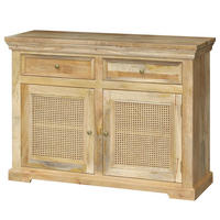 MASSIVES SIDEBOARD mit 2 Schubladen - Mango / Beige - Beige/Goldfarben, Holz/Naturmaterialen (120/90/40cm) - home24