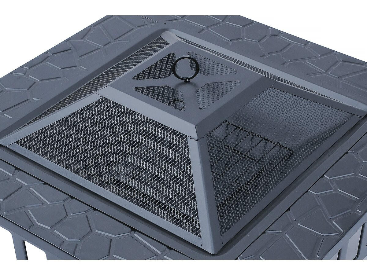 HOLZKOHLENGRILL flaméo Schwarz - Schwarz, Metall (81/45/81cm) - Habitat Garten