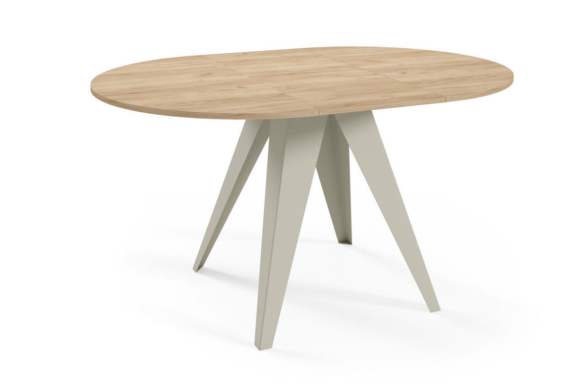 ESSTISCH Gerda - Honigeiche/Kaschmir, Holzwerkstoff/Metall (90/90/76cm) - Meblini