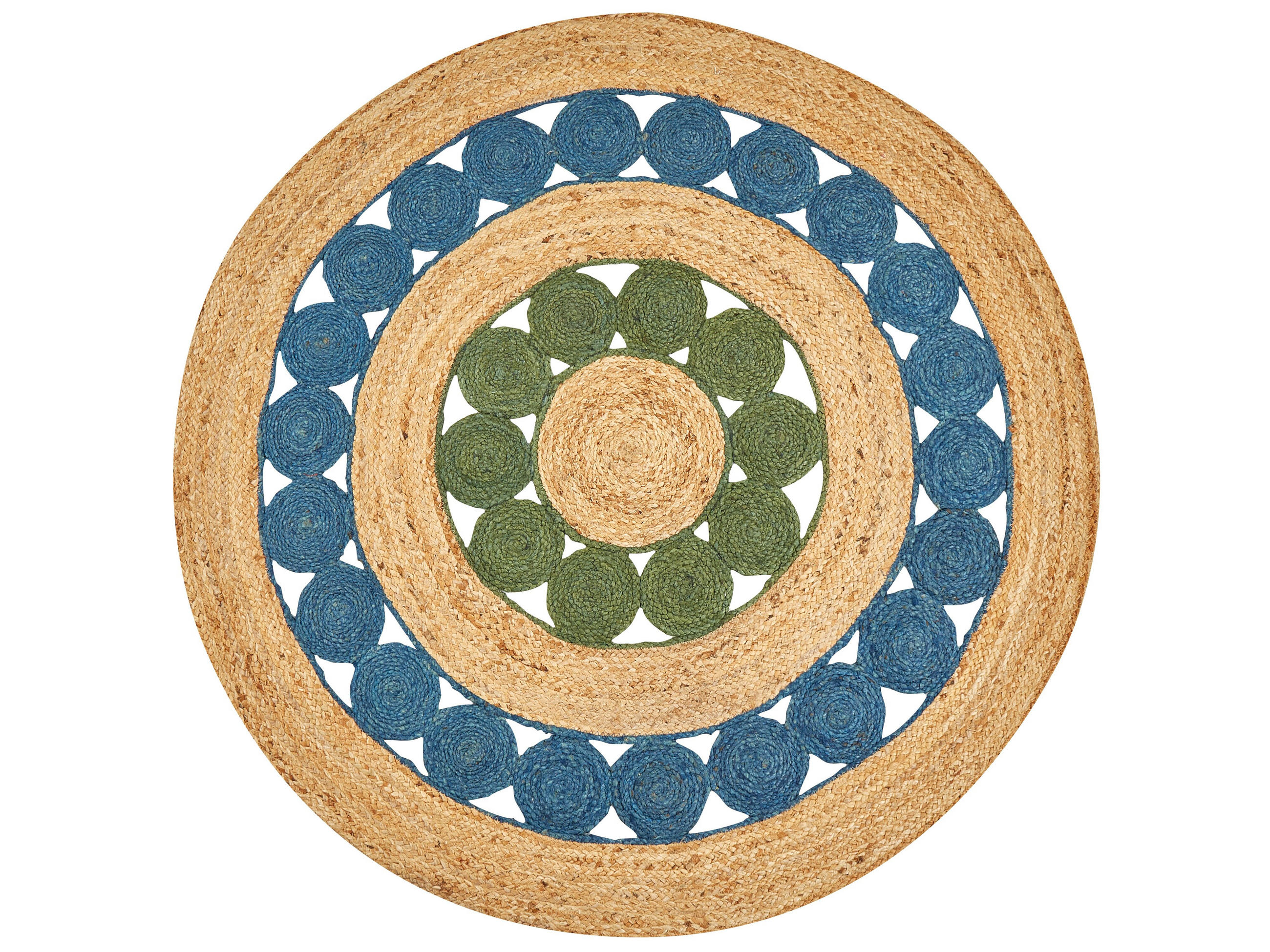 TEPPICH geflochten Hovit 140/140 cm - Naturfarben, Naturmaterialien (140/140cm) - Beliani