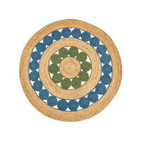 TEPPICH geflochten Hovit 140/140 cm - Naturfarben, Naturmaterialen (140/140cm) - Beliani