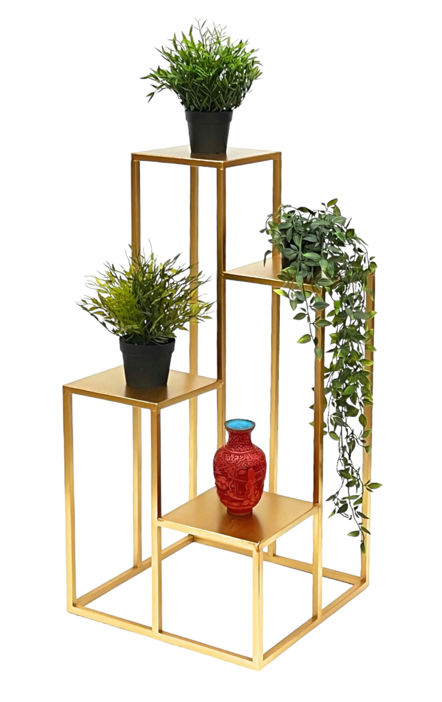 BLUMENTREPPE Metall Gold 82 cm - Goldfarben, Metall (40/82/40cm) - DanDiBo