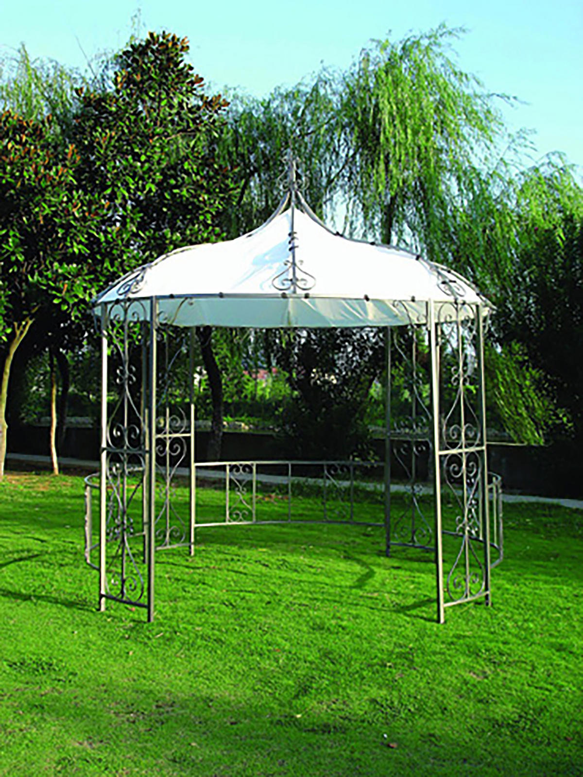 ERSATZDACH für die Pavillons Burma und Sumatra, Pavillondach rund, Durchmesser 300 cm, Frabe: weiss - Weiß, Kunststoff (300/0.3/300cm) - TPFGarden