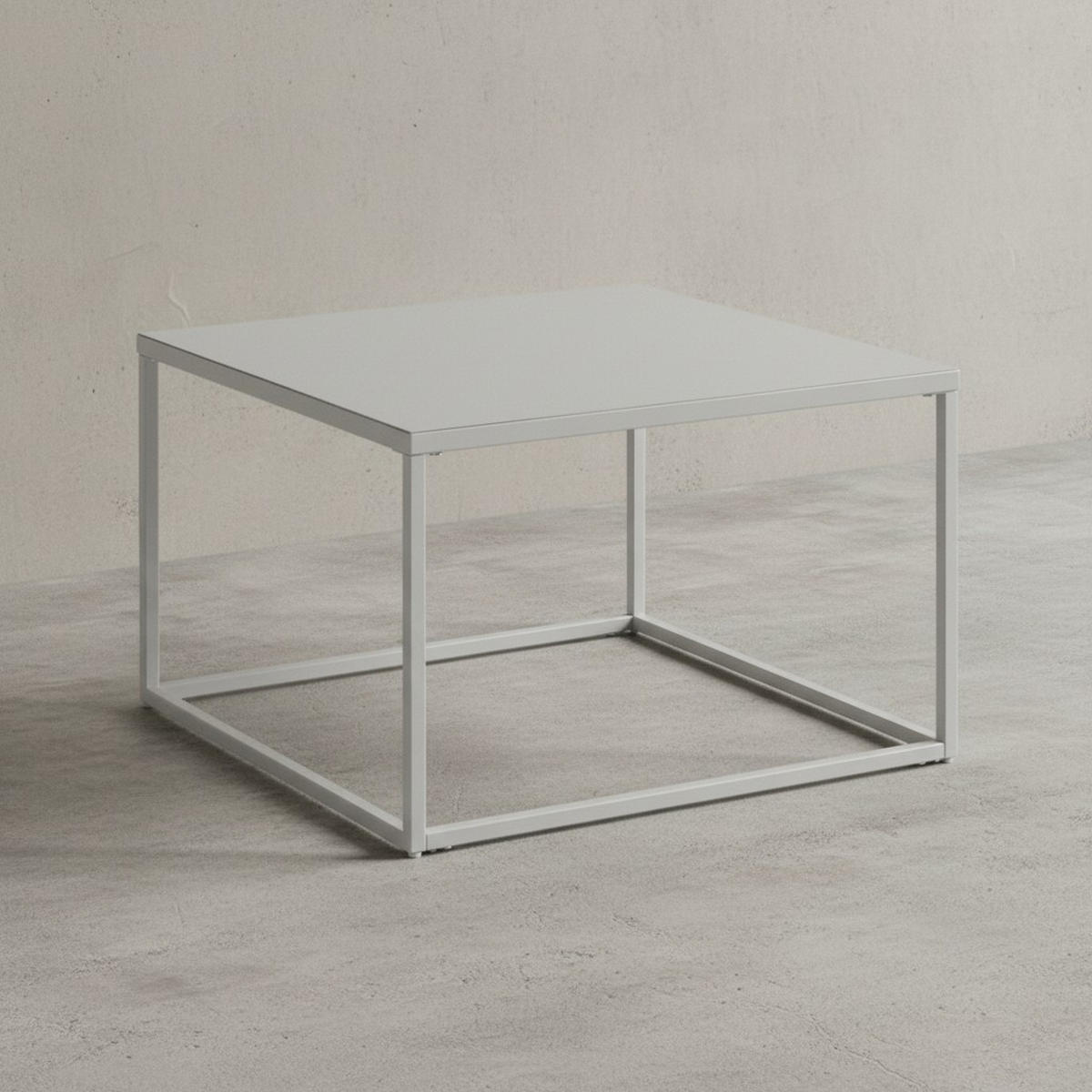 COUCHTISCH Weiß Metall Industrial 60x60x40 cm, Quadratisch - Weiß, Metall (60/60/40cm) - KADIMA DESIGN