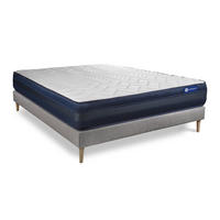BETT Actilatex tech Latex und Memory-Schaum 120 x 195 cm h4 - Kit Bettgestell Grau - Beige/Grau, Karton/Holz (120/195cm) - ACTISOM