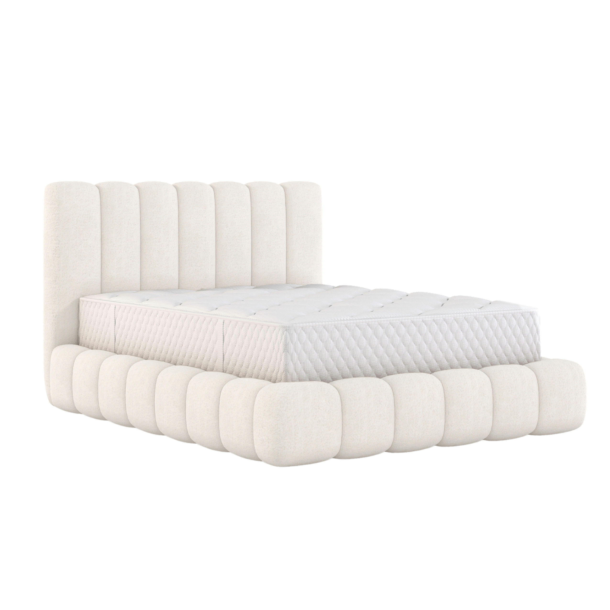 POLSTERBETT aus Polyester Elvert 200x200 cm, Cremefarbe - Creme, Textil (200/200cm) - Meblito