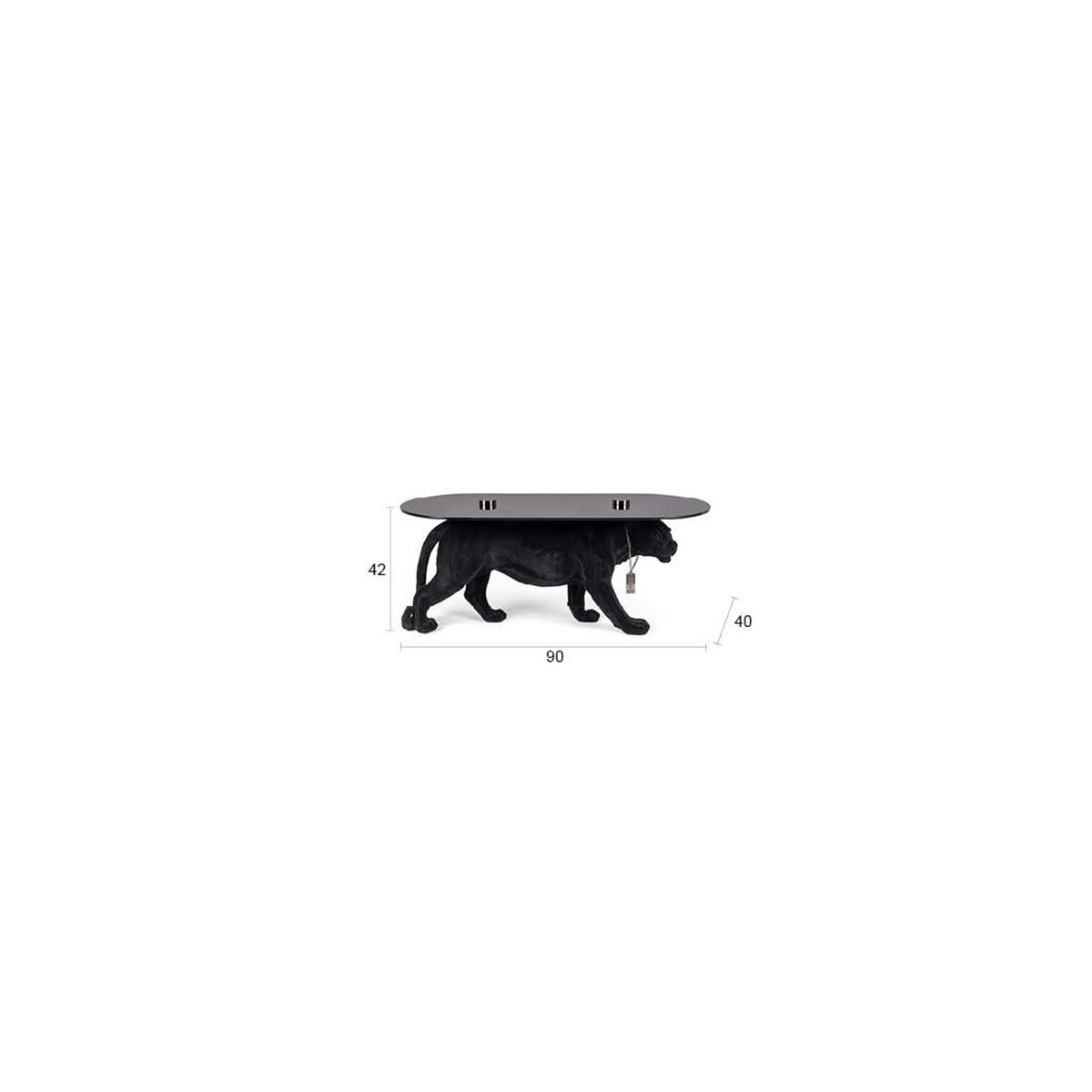 COUCHTISCH Dope As Hell Panther Schwarz - Schwarz, Naturmaterialien (90/40/42cm) - Bold Moneky