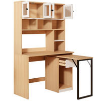 SCHREIBTISCH mit Hochschrank 180 cm MDF Natural White - Weiß, Holz (110/55/180cm) - Meubliv