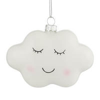 BAUMANHÄNGER Hang On Wolke - Weiß, Glas (4/8/10cm) - Butlers