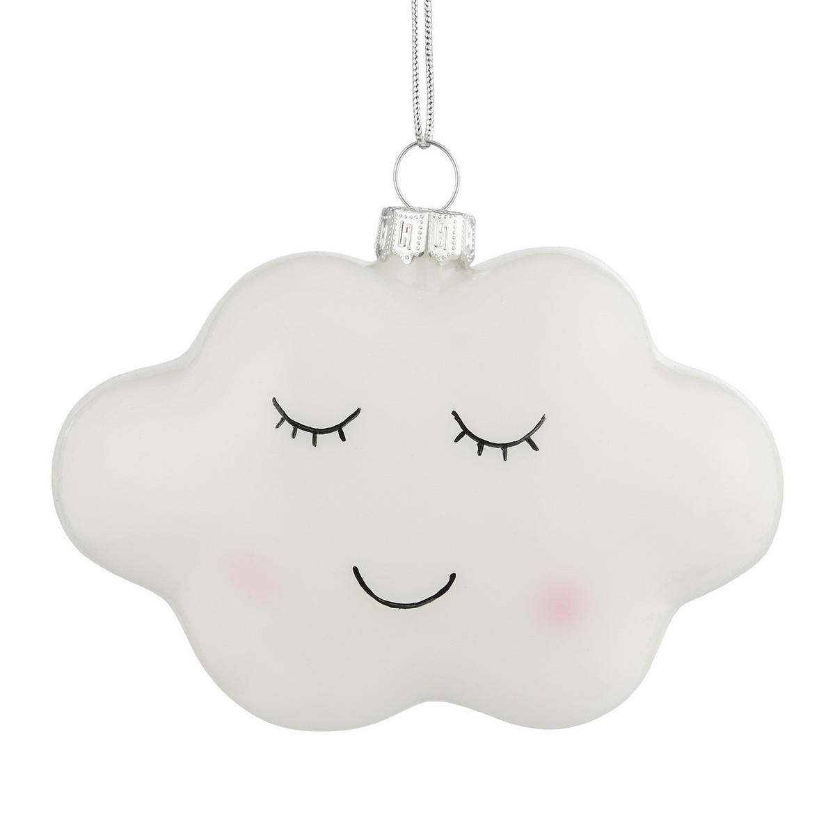 BAUMANHÄNGER Hang On Wolke - Weiß, Glas (4/8/10cm) - Butlers