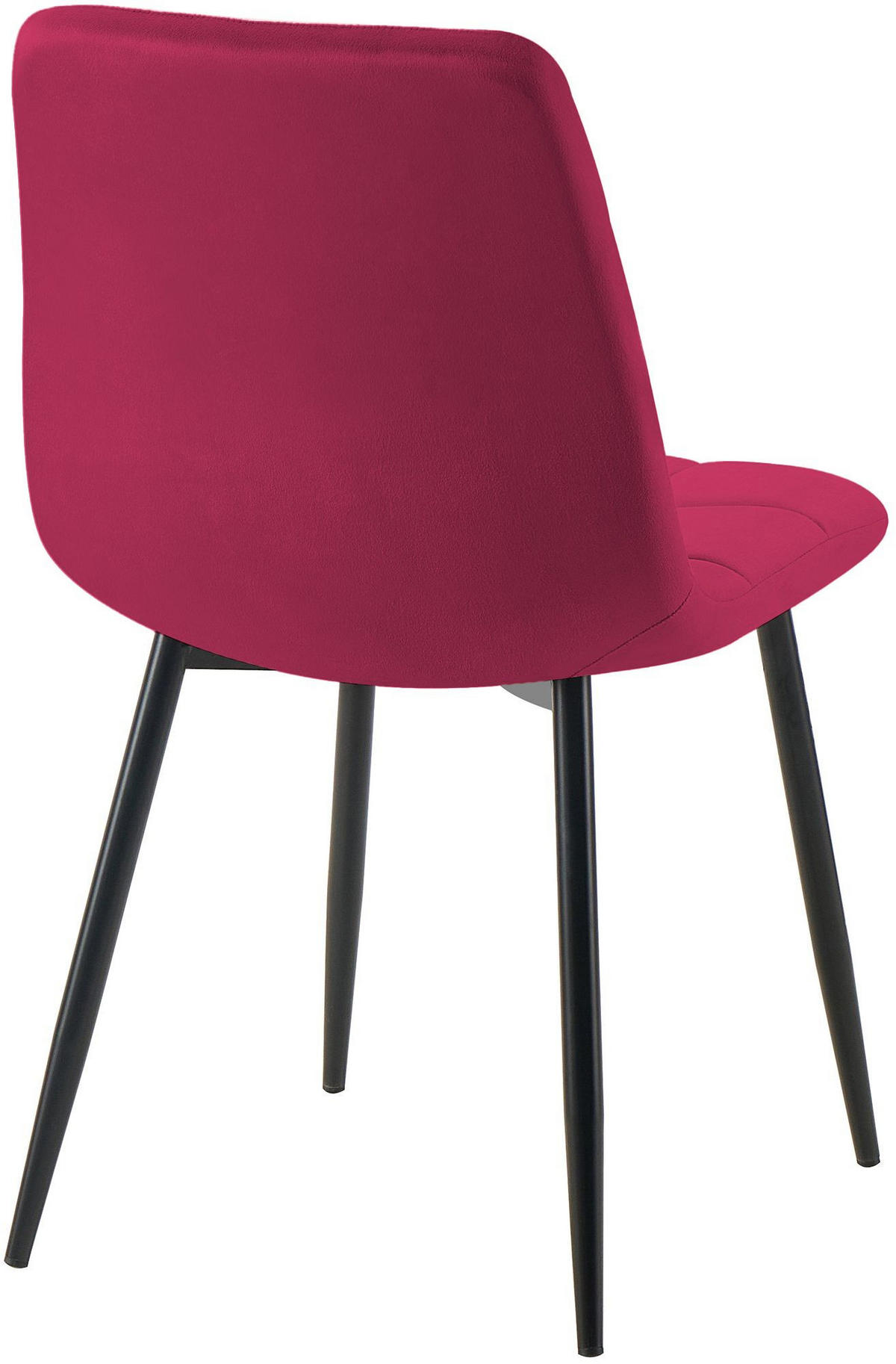 STUHL 4 Samt Rot - Rot/Schwarz, Textil/Metall (45/84/55cm) - CLP