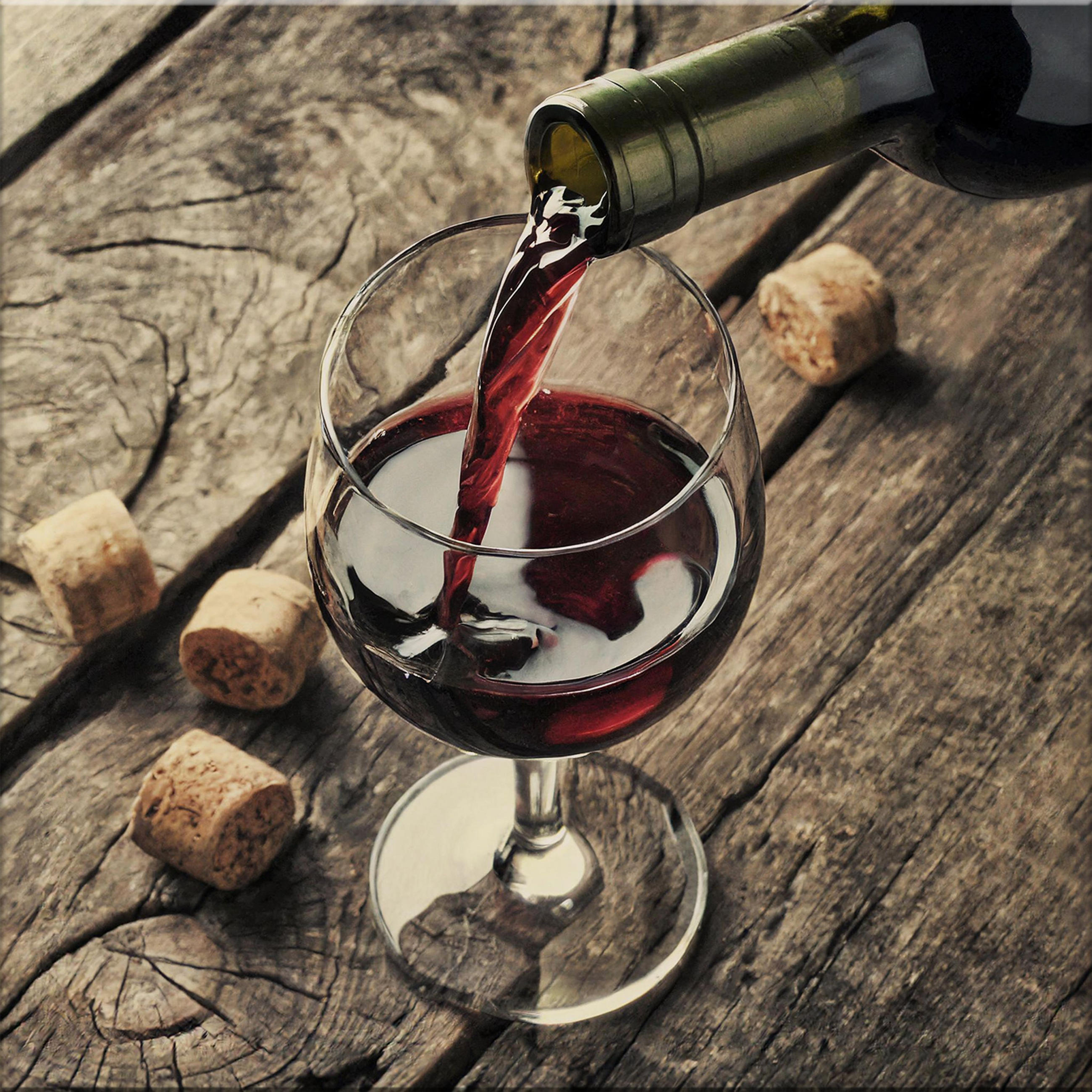 GLASBILD 30x30 cm Küche Wein - Braun, Glas (30/30cm) - artissimo