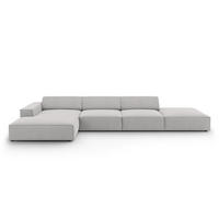 ECKSOFA links Jodie aus strukturiertem Stoff hellgrau 5 Sitzplätze - Hellgrau, Textil (166/341cm) - Micadoni