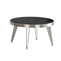 COUCHTISCH Rund in Silber aus Glas und Metall, Modernes Design, 60x60x33cm - Silberfarben, Glas/Metall (60/60/33cm) - KADIMA DESIGN