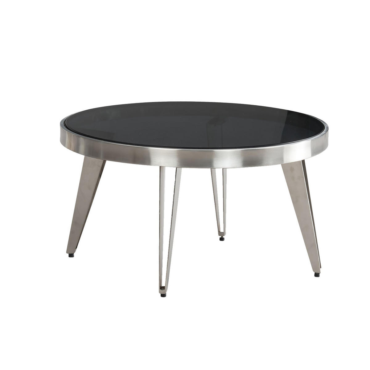 COUCHTISCH Rund in Silber aus Glas und Metall, Modernes Design, 60x60x33cm - Silberfarben, Glas/Metall (60/60/33cm) - KADIMA DESIGN