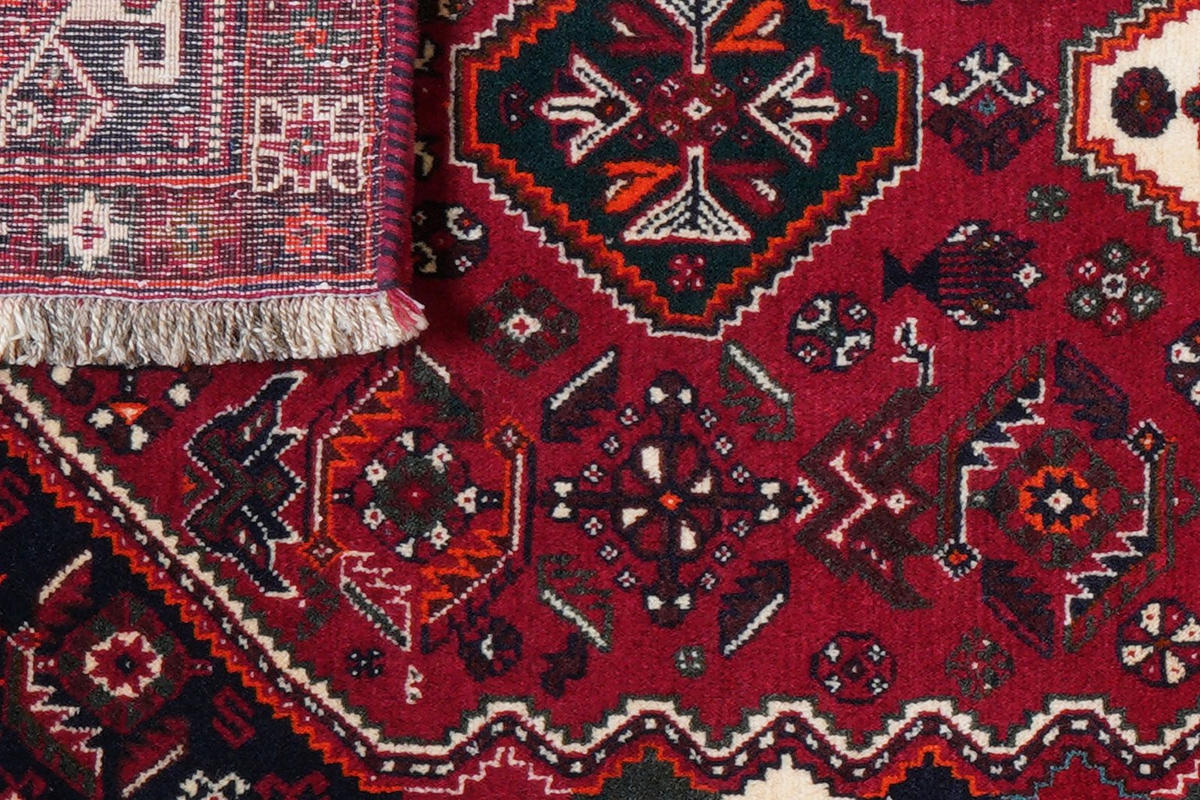 LÄUFER Orient handgeknüpft Gashgai Rot 301/82 cm Schurwolle - Rot, Textil (82/301cm) - Looma
