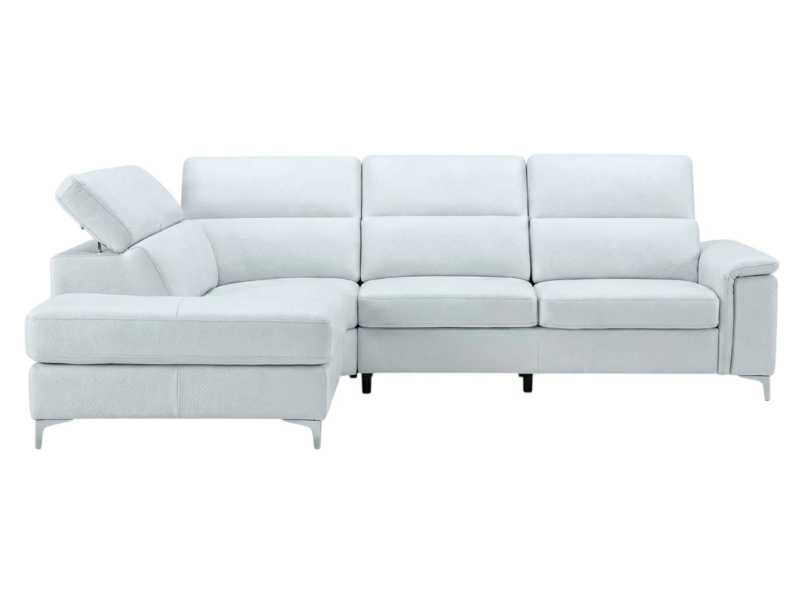 ECKSOFA Avenger Echtleder Weiß - Weiß, Leder/Metall (224/81/271cm)
