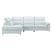 ECKSOFA Avenger Echtleder Weiß - Weiß, Leder/Metall (224/81/271cm)