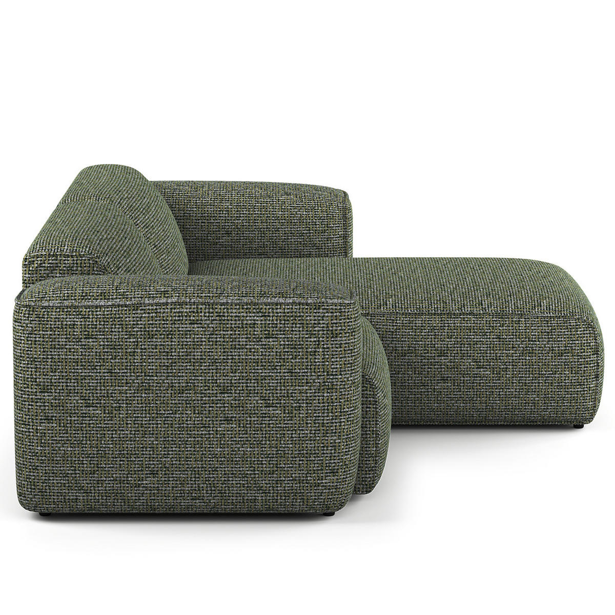 1,5-SITZER ECKSOFA mit Longchair - Schwarz/Grün, Kunststoff/Textil (260/173cm) - home24